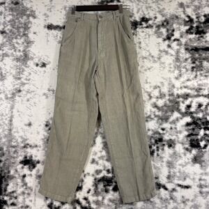 J Jill Pants Womens Size‎ 8P Dull Beige 100% Linen Cargo Hippie Woven Bohemian